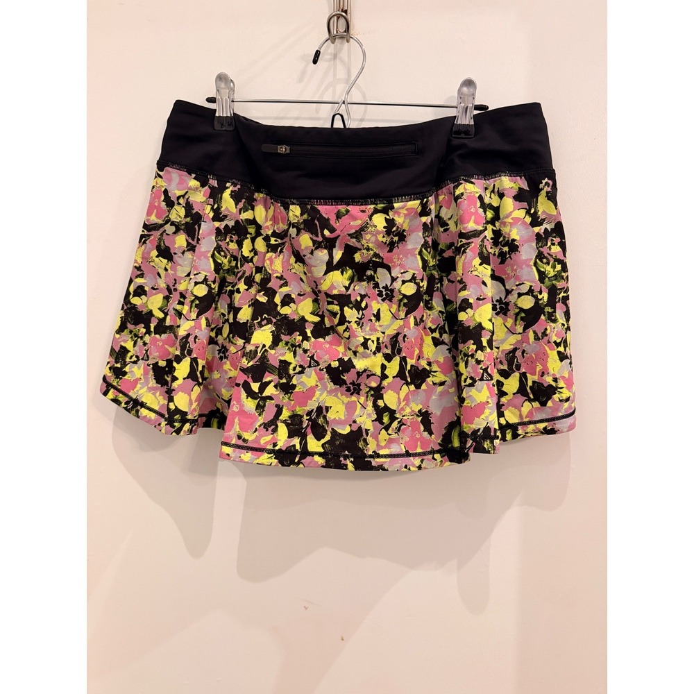 Lululemon Pace Rival Mid Rise Skirt 10 Floral Athletic Tennis Golf Activewear - Picture 4 of 4